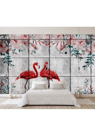 Flamingo Desenli Özel Tasarım Duvar Kağıdı