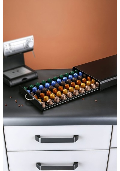 60 Adet Kapasiteli Nespresso Kapsül Kahve Standı Kahve Çekmecesi Mt195sy Gri