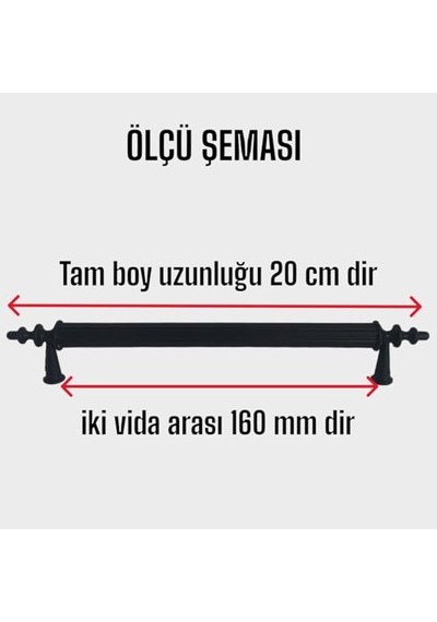 12 Adet Erciyes Kulp Siyah 160 Mm Kulp Mobilya Mutfak Dolabı Çekmece Dolap Kapak Kulpu Kulbu Metal Kulpları Diğer