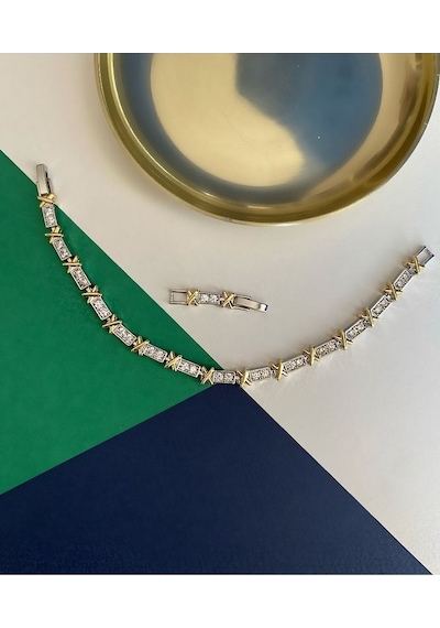 Pinery Jewels Vıp Tiff X Suyolu Zirkon Taşlı Bileklik Altın