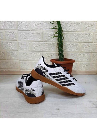 M.p 1351 Beyaz - Siyah Kaymaz Taban Futsal Futbol Ayakkabı 001