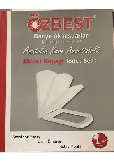 Özbest Anatolia Kare Yavaş Kapanan Klozet Kapağı