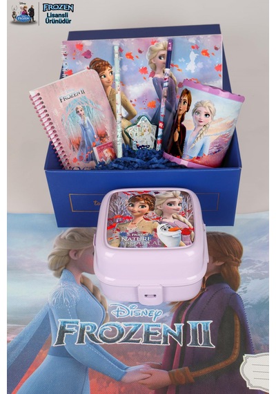 Dekomus Lisanslı Özel Kutulu Frozen Kırtasiye Ve Yemek Seti