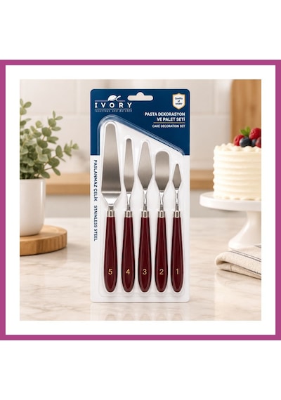 Gees Global 5 Parça Pasta Spatulası Gbzs Çok Renkli