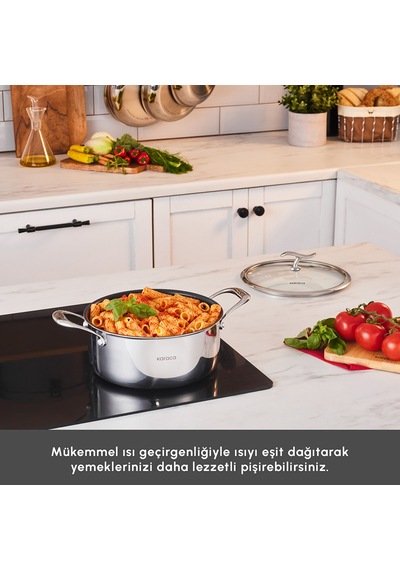 Karaca Plasma Steel 316+ 3Ply Yanmaz Yapışmaz Çelik Tencere 20 cm