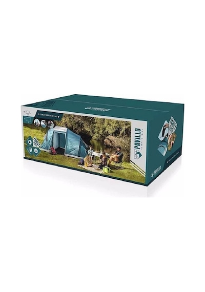Bestway Pavillo 6 Kişilik Çift Bölmeli Aile Kamp Çadırı 68094 Mavi