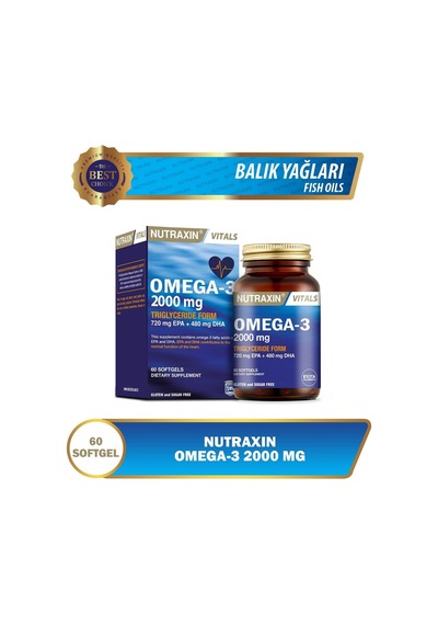 Omega-3 2000 Mg 60 Softjel - Balık Yağı, Epa 720, Dha 480 Mg Takviye Edici Gıda