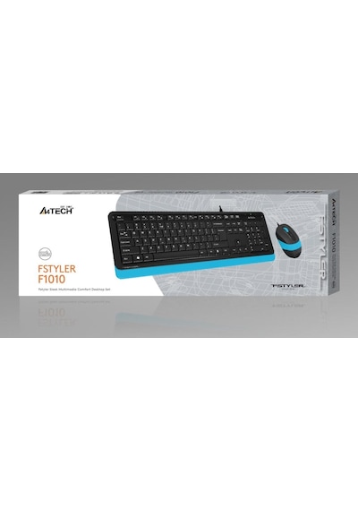 A4 Tech F1010 Q Usb Mavi Fn-Mm Klv+Optik Mouse Set