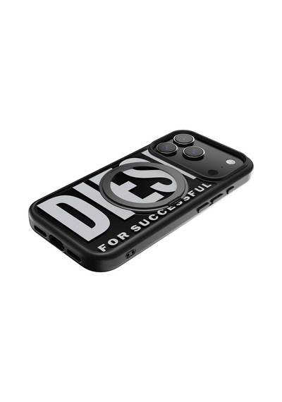 Diesel Apple iPhone 17 Pro Uyumlu Magsafe Destekli Yüzük Standlı Kılıf - Siyah/beyaz