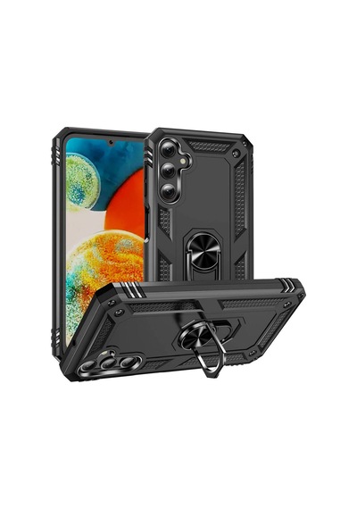 Galaxy A24 Uyumlu Zırhlı Tam Korumalı Yüzük Standlı Kılıf