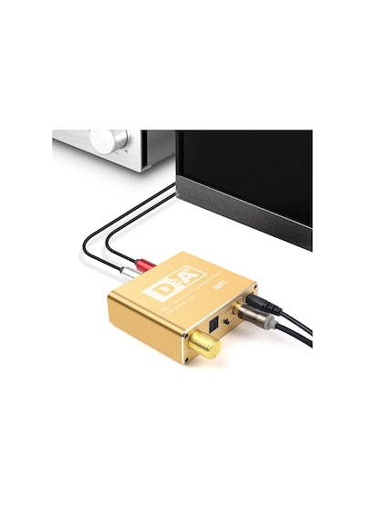 Veggieg Koaksiyel Toslink Optik Dijital To 3.5mm Rca Analog Ses Çevirici Adaptör