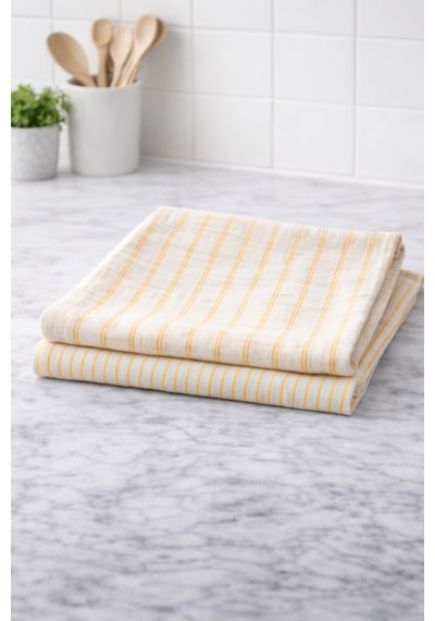 %100 Pamuk Çift Kat Müslin Mutfak Kurulama Bezi 2 Li Set 40x60 Cm Emici Yumuşak Mutfak Havlusu - Elv-mkb Turuncu