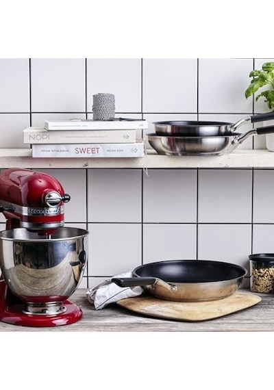 Kitchenaid Paslanmaz Çelik Kızartma Tavası Seti, Seramik Kaplama 20 Cm + 24 Cm + 28 Cm Diğer