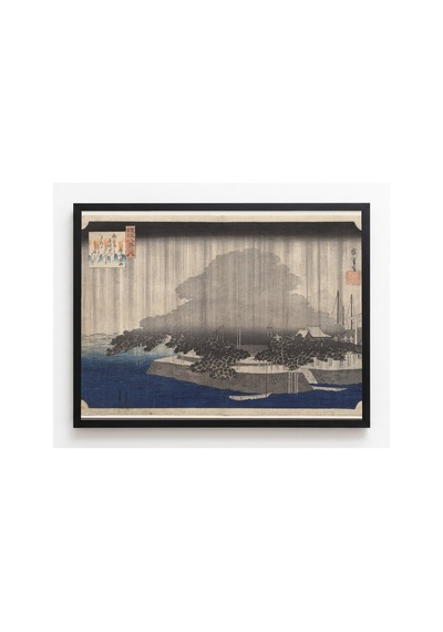 Ukiyo-e Hiroshige Karasaki'de Gece Yağmuru Çerçevesiz Poster 21x30 Cm A4 Japon Sanatı Ukiyo-e Tablo