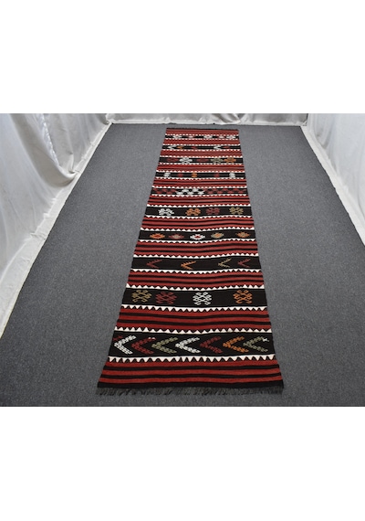 Zehra Abla Halı El Dokuması Eşsiz Yekpare Malatya Yolluk Yün Kilim 7494 Çok Renkli