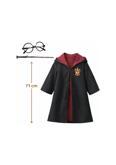Harry Potter Bebek Kostüm Seti Asa Gözlük Pelerin 71 Cm 2-4 Yaş
