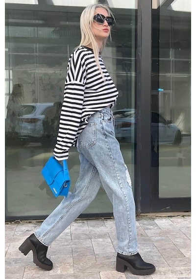 Mad Girls Mavi Yırtık Jean Mg1156
