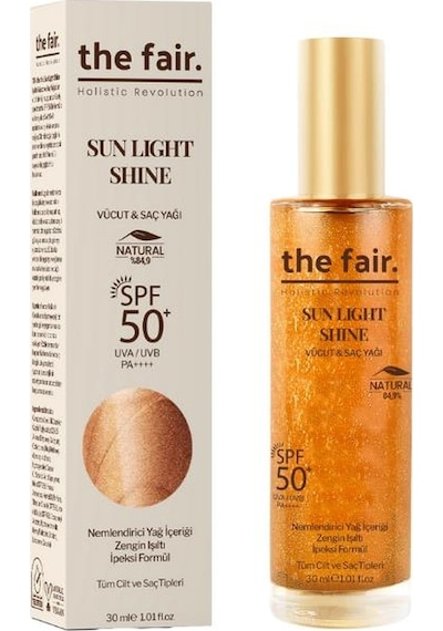 The Fair Sun Light Shine Parıltılı Güneş Koruyucu Saç ve Vücut Yağı SPF50+ 130 ML