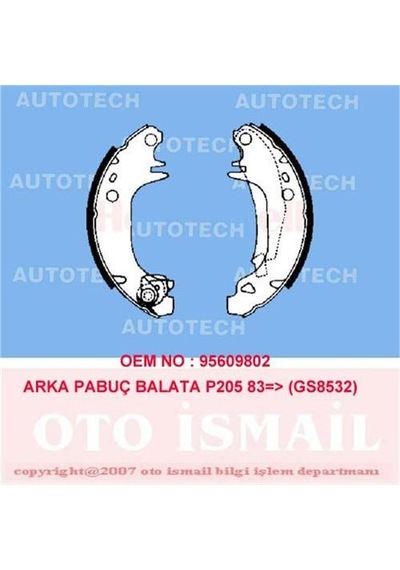 Autotech Pb4029 Arka Pabuç Balata Cıtroen Vısa 1.6gti 1.7d 180x32 Gs8532 95609802-95609801 1 Takım