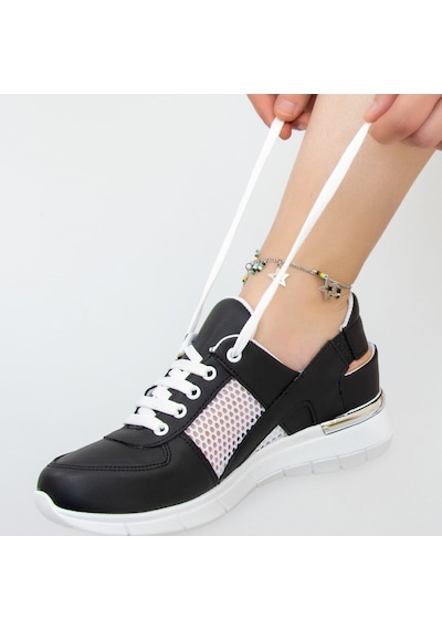 Ortopedik Spor Sandalet Siyah Fileli Model Siyah
