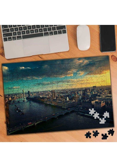 Saat Kulesi,köprü,şehir Manzarası 240 Parça Puzzle Yapboz-75160