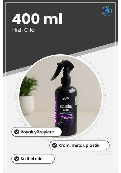 Oto Hızlı Cila Sprey Wax 400 Ml Boyalı Yüzey Krom Metal Plastik P