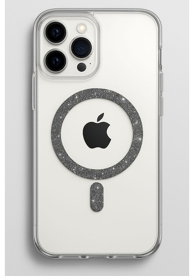 Apple Uyumlu iPhone 14 Pro Max Simli Magsafe'li Kaliteli Premium Kadın Telefon Kılıfı Gri