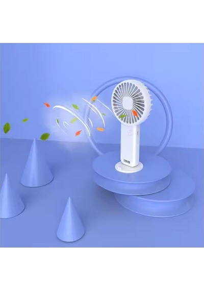 2 Adet Mini Fan,telefon Tutucu,portatif El Vantilatörü Beyaz 9,3x19cm