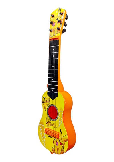 Oyuncak Sarı Pikaçu Modelli İspanyol Gitar 6 Telli Çocuk Gitarı 48 Cm.