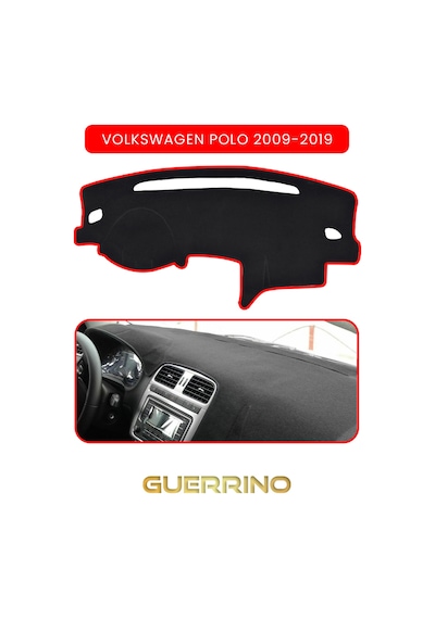 Volkswagen Polo 2009-2019 Torpido Koruma Halısı Kırmızı Kenar