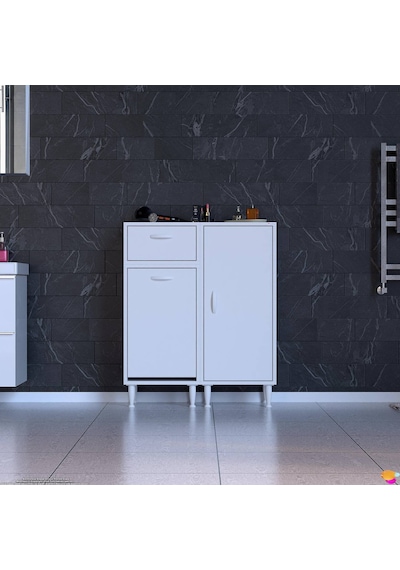Modilayn Yenice 80x97x32,5 Cm 3 Raflı Ve 3 Sepetli Dolap İle Çamaşırlarınız Artık Daha Düzenli. Beyaz