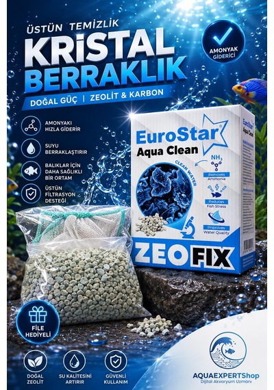 Eurostar Amonyak Giderici Zeolite Filtre Malzemesi 500 Ml - File Hediyeli - Su Berraklaştırıcı - Üstün Temizlik Gücü