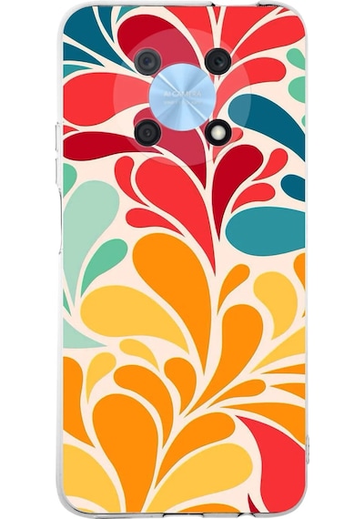 Huawei Nova Y90 İle Uyumlu Retro Color 5 Kamera Korumalı Şeffaf Kılıf Şeffaf