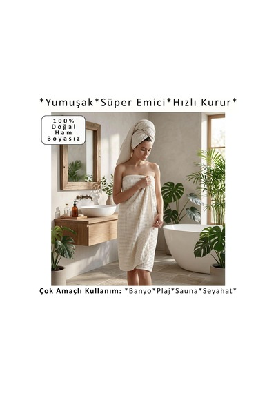 Tr Püskül Lüks Waffle Banyo Havlusu, 80x160 Cm Büyük Boy Havlu Pakette 1-adet Diğer