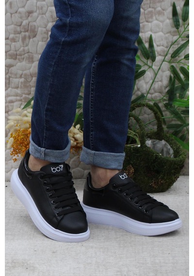 Fort B-150 Siyah Beyaz Rahat Kalın Taban Sneaker Erkek Spor Ayakkabı Siyah - Beyaz Fort B-150 Siyah Beyaz Rahat Kalın Taban Sneaker Erkek Spor Ayakkabı Siyah - Beyaz