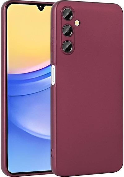 Kilifone - Samsung Uyumlu Galaxy A15 - Kılıf Mat Renkli Esnek Premier Silikon Kapak - Mürdüm