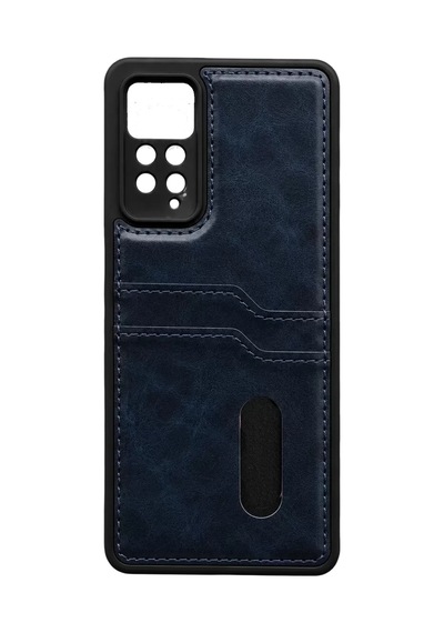 Xiaomi Redmi Note 12 Pro 4g Kılıf Sara Kartvizitli Deri Kılıf - Lacivert -