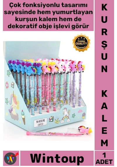 Kalem Kurşun Okul Ofis Kırtasiye Eğlenceli Tasarım Figürlü Hediyelik Şık Unicorn Yumurtlayan Kalem