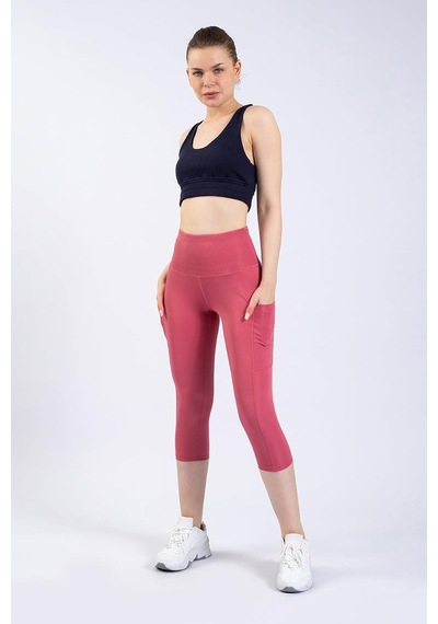 Snc Kadın Yüksek Bel Kapri Yoga Tayt, Polyester Spandeks, Toparlayıcı Özellikli, Cepli, Siyah, Spor Ve Günlük Kul Altın