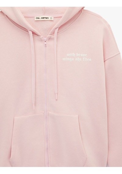 Koton Kanguru Cepli Fermuarlı Kapüşonlu Arkası Baskılı Oversize Sweatshirt Pembe 6sal10258ık Gülkurusu Koton Kanguru Cepli Fermuarlı Kapüşonlu Arkası Baskılı Oversize Sweatshirt Pembe 6sal10258ık Gülkurusu