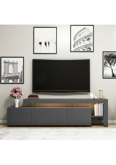 Bmdekor Tv Sehpası Buğra Antrasit Led Işıklı
