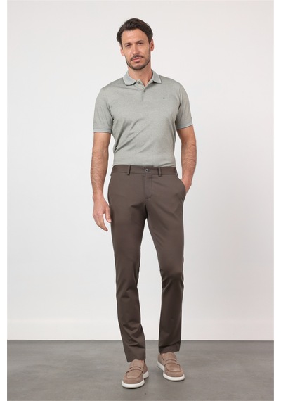İmza Haki Yan Cep Kendinden Desenli Örme Jogger Slim Fit Esnek Pantolon 1003260174