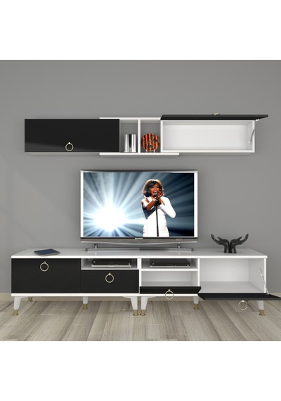 Decoraktiv Eko 5220 Mdf Gold Tv Ünitesi Tv Sehpası Beyaz - Siyah