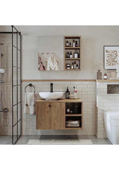 Lotus Lavabolu Mdf 75 Cm Çekmeceli Banyo Dolabı + Aynalı Dlp Atlantik Çam Lotus Lavabolu Mdf 75 Cm Çekmeceli Banyo Dolabı + Aynalı Dlp Atlantik Çam