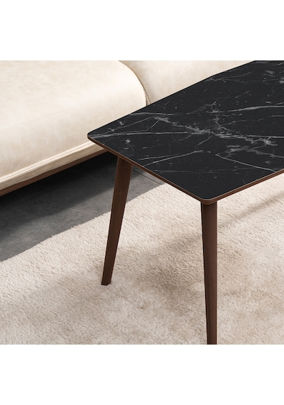 Vovvahome Vega Mdf Ahşap Orta Sehpa - Siyah Mermer