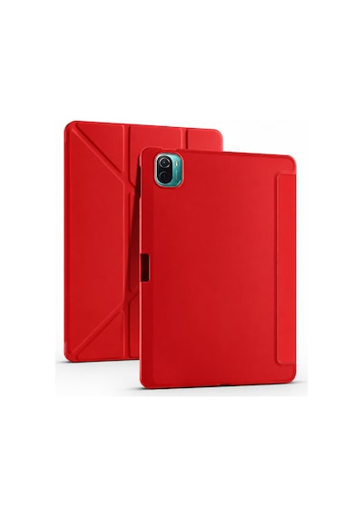 Maks Technology Mi Pad 5 Kılıf Mkst Tri Folding Kalem Bölmeli Standlı Kılıf - Kırmızı Tablet Kılıfı