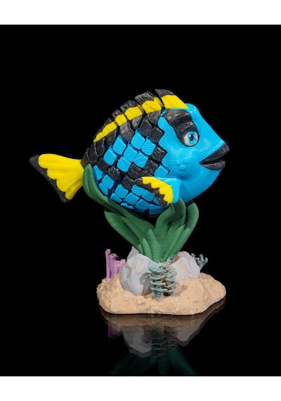 Hareketli Mavi Cerrahbalığı Ve Standı 10x6,5 Cm