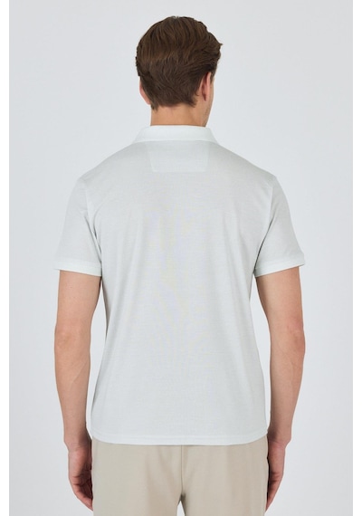 Kısa Kol Baskılı Pike Polo Yaka Cepsiz Slim Fit Tişört 1011250168 Su Yeşili