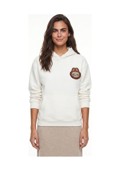 Onloox Kadın Ekru Ekru Pamuklu Karışım Kapüşonlu Yaka Nakış İşlemeli Kanguru Cepli Sweatshirt Onloox Kadın Ekru Ekru Pamuklu Karışım Kapüşonlu Yaka Nakış İşlemeli Kanguru Cepli Sweatshirt