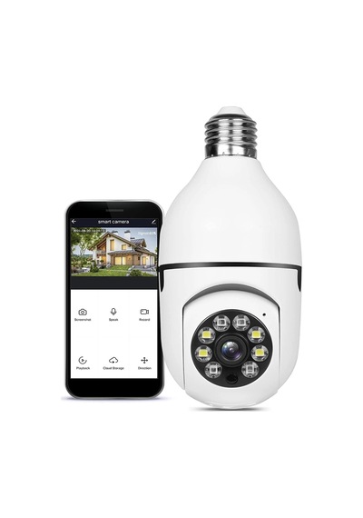 1080p Hd Wifi Ampül Kamera 360 Panoramik Görüşlü, Gece Görüşlü Kablosuz Akıllı Ip Kamera